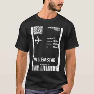 T-shirt Willemstad Curacao Boarding Pass Airline Ticket Tr