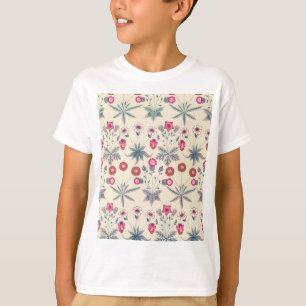 T-shirt William Morris Daisy Motif floral Orange rouge