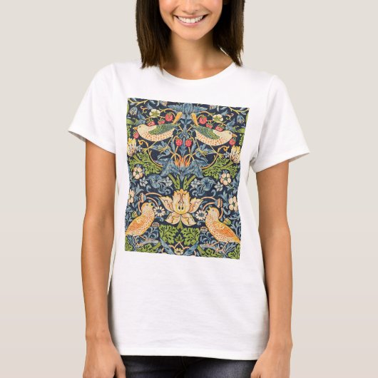 T-shirt William Morris Strawberry Thief Motif floral (Devant)