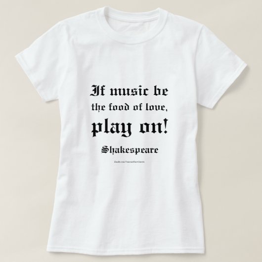 T-shirt William Shakespeare Love Citation L3 (Design devant)