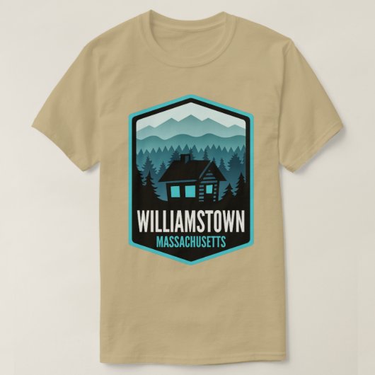 T-shirt Williamstown Massachusetts Mountain Town Cabine (Design devant)