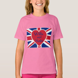 T-shirt Wills et Kate avec Union Jack sur les t-shirts, ca