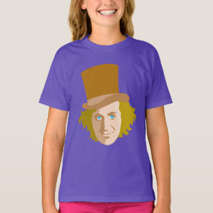 T-shirt Willy Wonka Stenciled Face Graphic