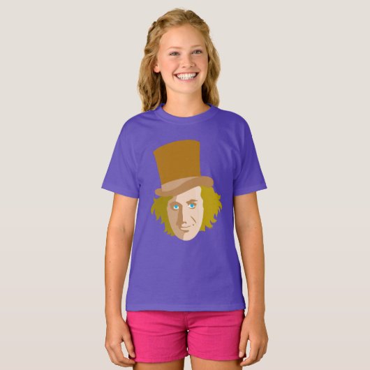 T-shirt Willy Wonka Stenciled Face Graphic (Devant entier)