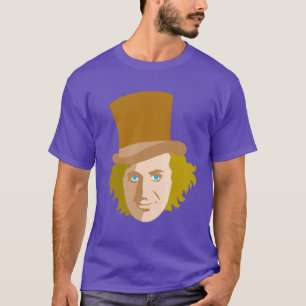 T-shirt Willy Wonka Stenciled Face Graphic