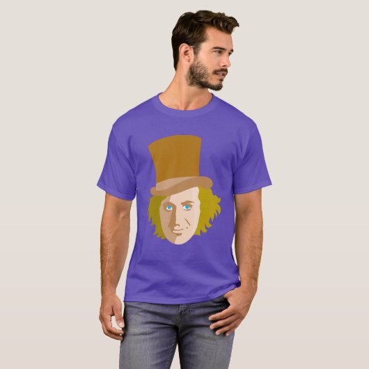 T-shirt Willy Wonka Stenciled Face Graphic (Devant entier)