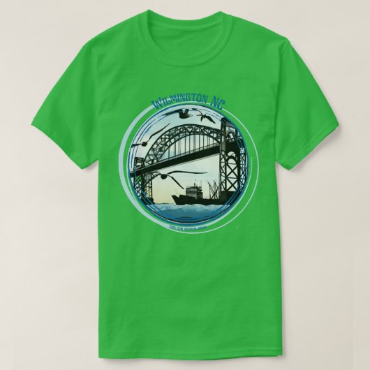 T-SHIRT WILMINGTON NC CAPE CRAINDRE PONT MÉMORIAL PONT (Design devant)