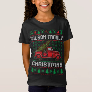 T-Shirt Wilson Famille Vilain Chandail de Noël Rouge Camio
