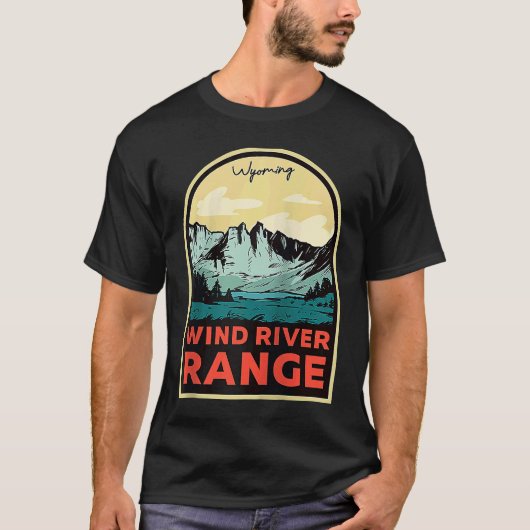 T-shirt Wind River Range Mountains Wyoming Raglan Baseball (Devant)
