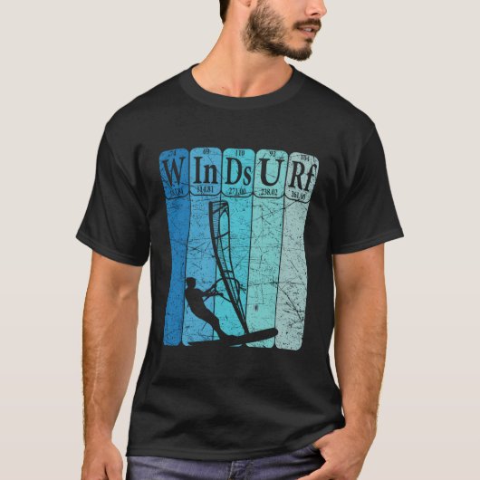 T-shirt Windsurf Éléments de table périodique Windsurfing (Devant)