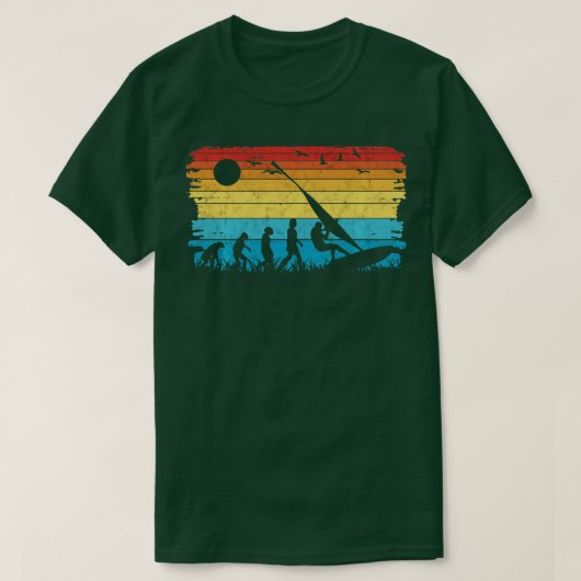 T-shirt Windsurfer Evolution Retro Windsurf Vintage Sur (Design devant)