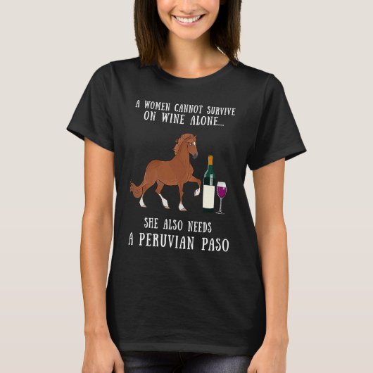 T-shirt Wine Drinking And Peruvian Paso Horse Riding (Devant)