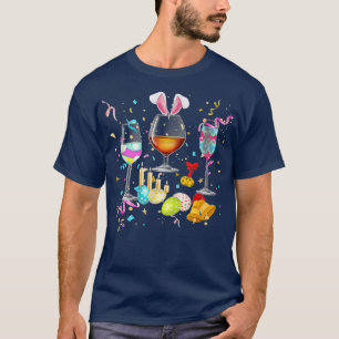 T-shirt Wine Glasses Bunny Eggs