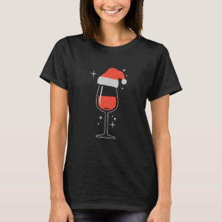 T-shirt Wine Glasses Santa Hat Christmas Red Wine Glass Me