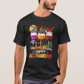 T-shirt Wine Glasses Witch Santa Hat (Devant)