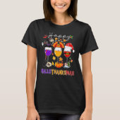 T-shirt Wine Glasses Witch Santa Hat (Devant)