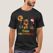 T-shirt Wine Glasses Witch Santa Hat (Devant)