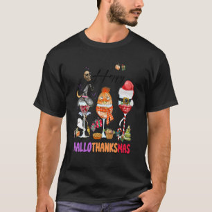 T-shirt Wine Glasses Witch Santa Hat