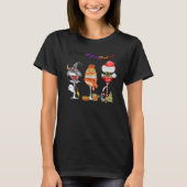 T-shirt Wine Glasses Witch Santa Hat (Devant)