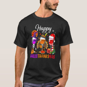 T-shirt Wine Glasses Witch Santa Hat