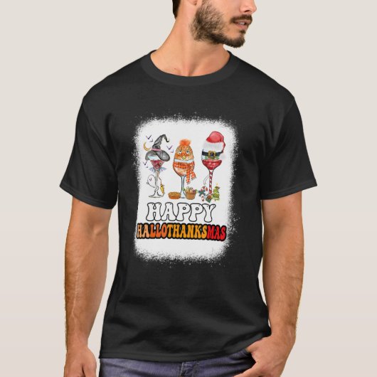 T-shirt Wine Glasses Witch Santa Hat (Devant)