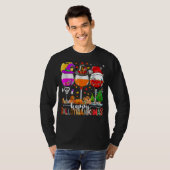 T-shirt Wine Glasses Witch Santa Hat (Devant entier)