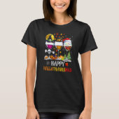 T-shirt Wine Glasses Witch Santa Hat (Devant)