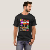 T-shirt Wine Glasses Witch Santa Hat (Devant entier)