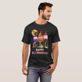T-shirt Wine Glasses Witch Santa Hat (Devant entier)