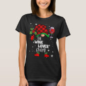T-shirt Wine Lover Gnome Red Buffalo Plaid Matching Family (Devant)