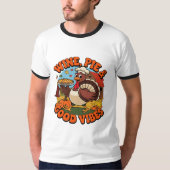 T-shirt Wine Pie & Good Vibes Funny Thanksgiving (Devant)