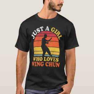 T-shirt Wing Chun Vintage Retro Juste Une Fille Qui Aime W