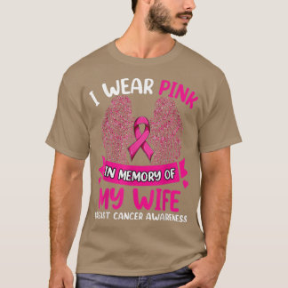 T-shirt Wings Breast Cancer , I Wear Pink In Memory Of My