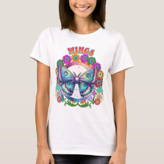 T-shirt Wings Psychedelic Butterfly Floral Fram