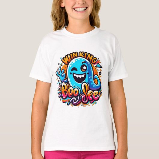 T-shirt Winking Boo Jee ghost (Devant)