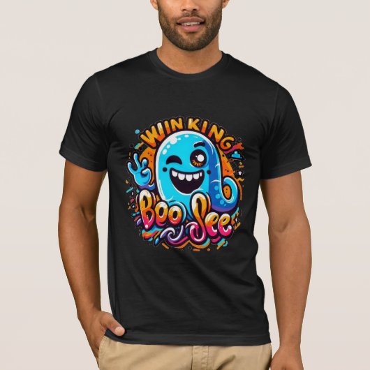 T-shirt Winking Boo Jee ghost (Devant)