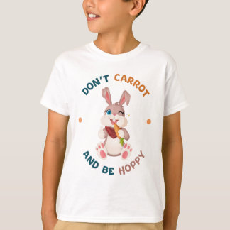 T-shirt Winking Bunny with Carrot Funny Pun Be Hoppy
