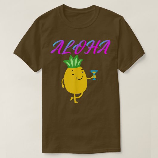T-shirt winking pineapple funny Aloha Hawaii Pineapple sum (Design devant)