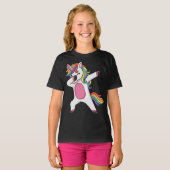 T-shirt Winking Rainbow Dabbing Unicorn (Devant entier)
