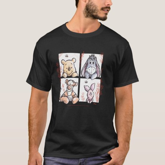 T-shirt Winnie the Pooh - Pooh Eeyore Tigger and Piglet (Devant)