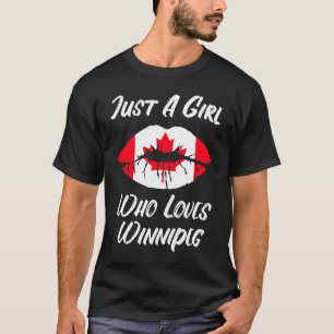 T-shirt Winnipeg Lips Mouth Love Canadian Flag