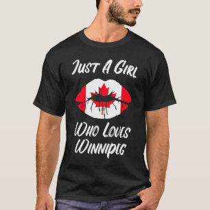 T-shirt Winnipeg Lips Mouth Love Canadian Flag