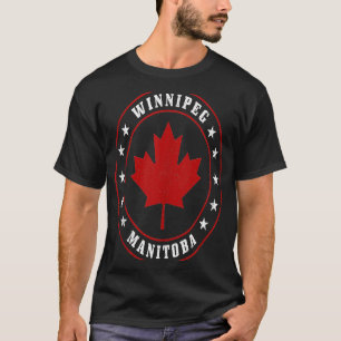 T-shirt Winnipeg Manitoba Canada Vintage Pride Canadian Fl
