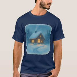 T-Shirt Winter Cabin Scene