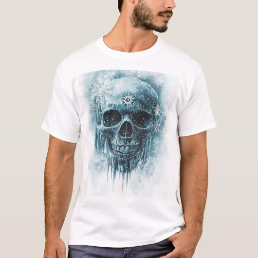 T-shirt Winter Frost Skull (Devant)