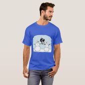 T-shirt Winter Fun Border Collie with Snowmen Cute Dog Hol (Devant entier)
