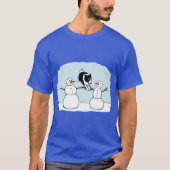 T-shirt Winter Fun Border Collie with Snowmen Cute Dog Hol (Devant)