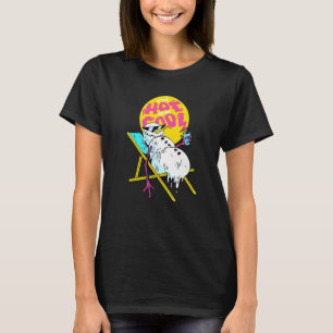 T-shirt Winter Party Deck Chair Parody Melting Snowman