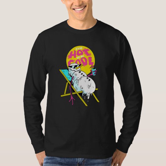 T-shirt Winter Party Deck Chair Parody Melting Snowman (Devant)