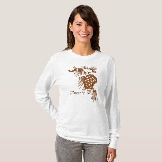 T-shirt - Winter Pine Branch (Voorkant volledig)